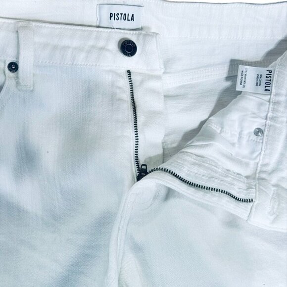 PISTOLA Women's Shorts White Cotton Denim Jean Frayed Edge Hem Stretch Size 32 - Picture 11 of 15